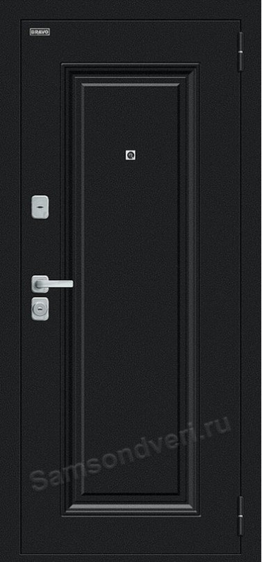 Входная дверь «МИЛО» цвет: Букле черное/Cappuccino Veralinga в квартиру