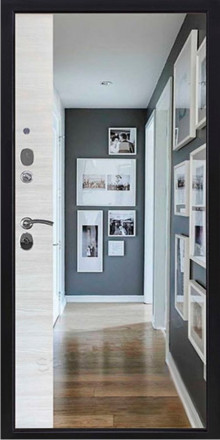 «Спартак» Антик темное серебро/Акация белая поперечная с зеркалом Panorama