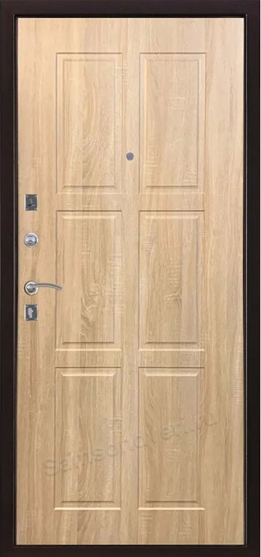 Входная дверь «Триумф ФЛ CLASSIC» Антик медь/Дуб Сонома светлый