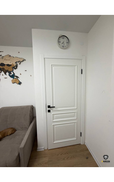 Межкомнатная дверь Бремен 3 Эмаль белая (РАЛ 9003) Глухая Двери регионов. Размер 200x60 см