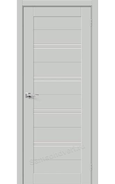 Межкомнатная дверь Браво-28 Grey Silk RAL 9022 ПЭТ стекло Magic Fog Bravo. Размер 200x60 см