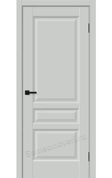 Межкомнатная дверь Неоклассик-34 Grey Silk RAL 7038 ПЭТ Глухая Bravo. Размер 200x60 см