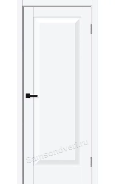 Межкомнатная дверь Прима-20 White Silk RAL 9003 ПЭТ Глухая Bravo. Размер 200x60 см