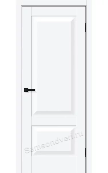 Межкомнатная дверь Прима-22 White Silk RAL 9003 ПЭТ Глухая Bravo. Размер 200x60 см