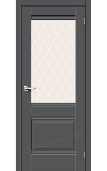 Межкомнатная дверь Прима-3 Stormy Silk RAL 7016 ПЭТ стекло White Сrystal Bravo. Размер 200x60 см Межкомнатная дверь Прима-3 Stormy Silk RAL 7016 ПЭТ стекло White Сrystal Bravo. Размер 200x60 см