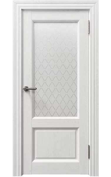 Межкомнатная дверь Uberture Соренто (Sorrento) 80010 Серена Белая экошпон Остекленная Regions. Размер 200x60 см