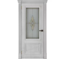 Корсика Дуб Perla (широкий фигурный багет) шпонированная/стекло витраж Маэстро Regions