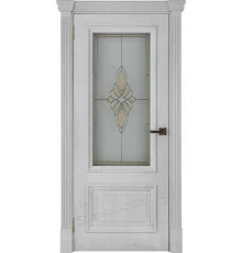 Корсика Дуб Perla (широкий фигурный багет) шпонированная/стекло витраж Маэстро Regions