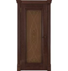 Тоскана Дуб Brandy (широкий фигурный багет) шпонированная/стекло витраж Мираж Regions