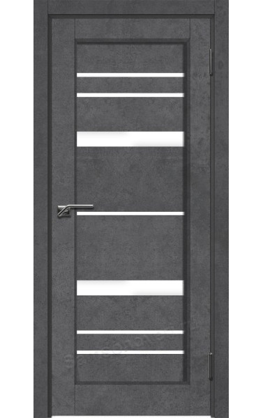 Межкомнатная дверь М-78 Бетон темный экошпон/стекло Сатинато Verda. Размер 190x60 см