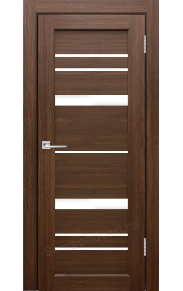 Межкомнатная дверь М-78 Орех экошпон/стекло Сатинато Верда. Размер 200x70 см