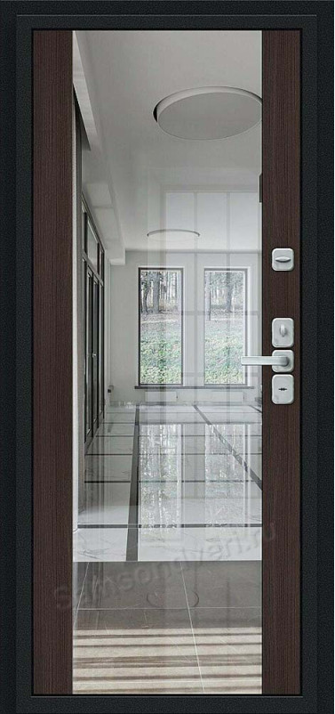 Входная дверь «ГЛОРИ» цвет: Букле черное/Wenge Veralinga в квартиру