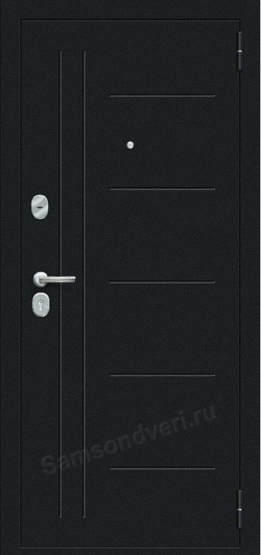 Входная дверь «ПРОФ» цвет: Букле черное/Bianco Veralinga