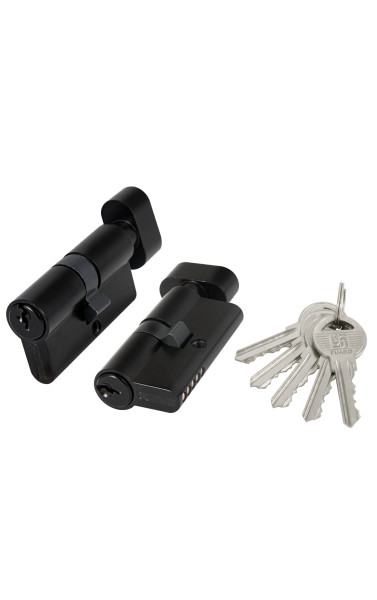 Цилиндр ключ/фиксатор 100 ZM/60 60(25+10+25) BL цвет: Черный (Фуаро)