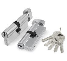 Цилиндр ключ/фиксатор 100 ZM/60 60(25+10+25) CP Хром (Фуаро)
