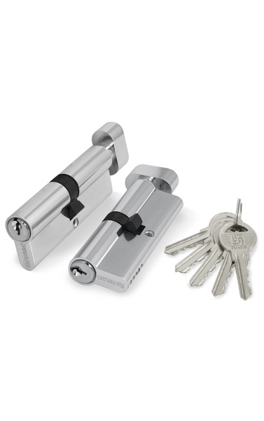 Цилиндр ключ/фиксатор 100 ZM/60 60(25+10+25) CP цвет: Хром (Фуаро)