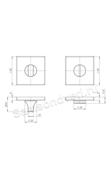Фиксатор Q52 цвет: Хром/Алюминий (Пунто)