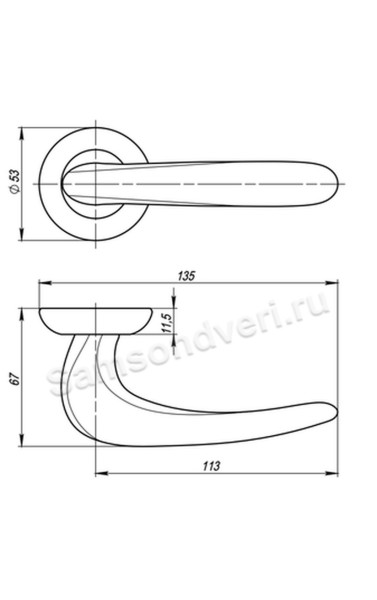 Ручка дверная RM54.CAVA цвет: Хром (Фуаро)
