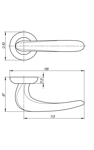 Ручка дверная RM54.CAVA цвет: Хром (Фуаро)