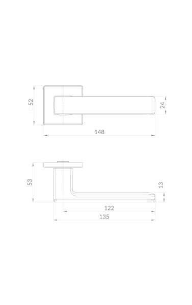 Ручка дверная Q52.MEGA цвет: Мат/Никель; ЦАМ (Пунто)