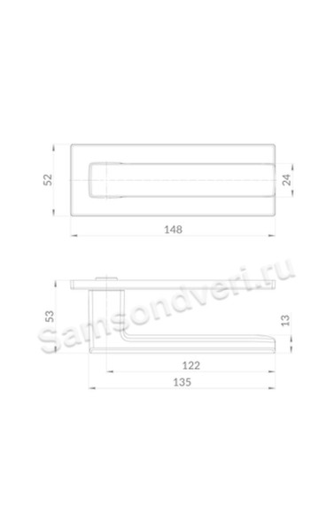 Ручка дверная Q52.MEGA XL цвет: Мат/Никель (Пунто)