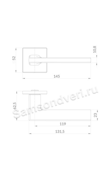 Ручка дверная Q52.SELECT цвет: Мат/Хром (Пунто)
