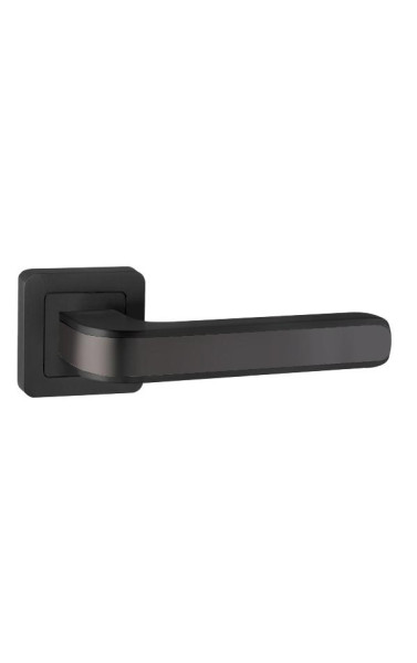 Ручка дверная QR52.NOVA BL/GR цвет: Черный; вставка Графит; Алюминий (Пунто)