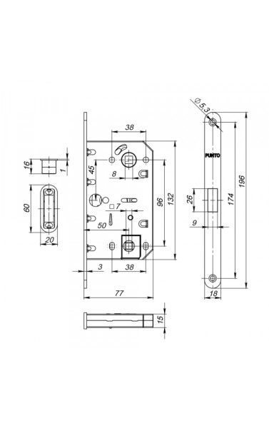 Защелка (с магнитным язычком) ML96WC-50/BL AL цвет: Алюминий (Пунто)