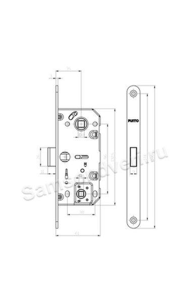 Защелка (с магнитным язычком) LM-3-WC цвет: Алюминий (Пунто)