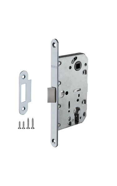 Замок под цилиндр (с пластиковым язычком) PL85-50/BL SSC цвет: Мат/Хром (Пунто)