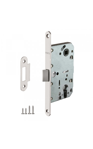 Замок под цилиндр (с пластиковым язычком) PL85-50/BL SN цвет: Мат/Никель (Пунто)