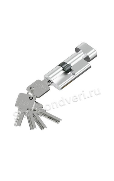 Цилиндр ключ-вертушка FZZ-6.3S 56(28/28) цвет: Мат/Хром