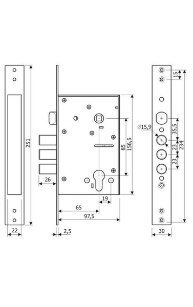 Замок цилиндровый ГАЛЕОН-816 цвет: Хром