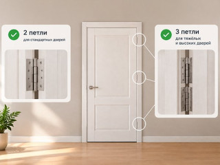 Сколько петель нужно на межкомнатную дверь