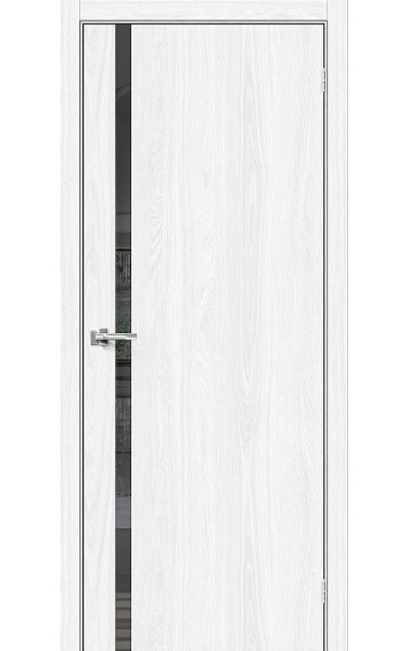 Межкомнатная дверь Браво-1.55 White Dreamline/Mirox Grey экошпон Браво. Размер 200x90 см