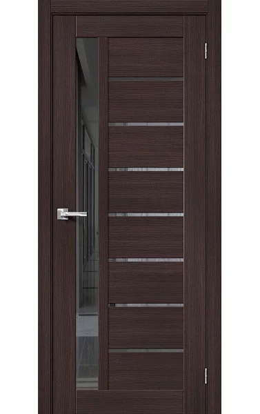 Межкомнатная дверь Браво-27 Wenge Melinga/Mirox Grey экошпон Bravo. Размер 200x60 см