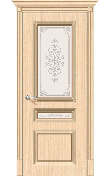 Межкомнатная дверь Стиль Ф-22 (БелДуб)/Худ. шпонированная Браво. Размер 200x90 см