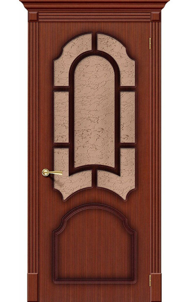 Межкомнатная дверь Соната Ф-15 (Макоре)/Риф. шпонированная Браво. Размер 200x90 см