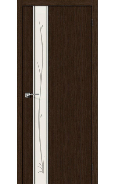 Межкомнатная дверь Глейс-1 Twig 3D Wenge/Twig ламинированная Браво. Размер 200x60 см