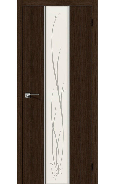 Межкомнатная дверь Глейс-2 Twig 3D Wenge/Twig ламинированная Браво. Размер 200x90 см
