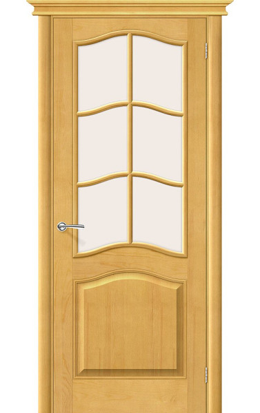 Межкомнатная дверь М7 Т-04 (Медовый)/Сатинато массив Браво. Размер 200x90 см