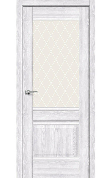 Межкомнатная дверь Прима-3 Riviera Ice/Вайт Кристал экошпон . Размер 200x90 см