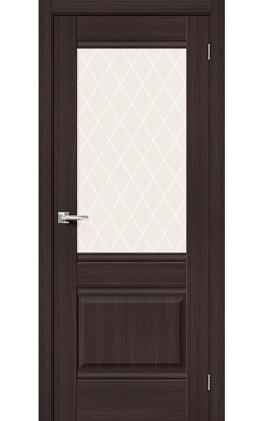 Межкомнатная дверь Прима-3 Wenge Melinga/Вайт Кристал экошпон . Размер 200x70 см