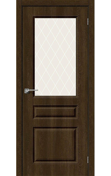 Межкомнатная дверь Скинни-15 Dark Barnwood/Вайт Кристал ПВХ  Браво. Размер 200x90 см