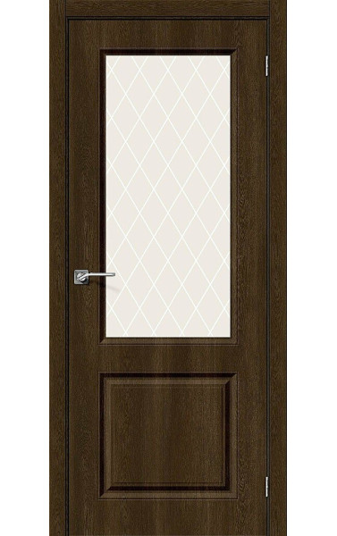 Межкомнатная дверь Скинни-13 Dark Barnwood/Вайт Кристал ПВХ. Размер 200x90 см