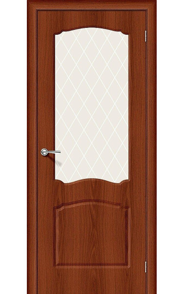 Межкомнатная дверь Альфа-2 Italiano Vero/Вайт Кристал ПВХ Браво. Размер 200x80 см